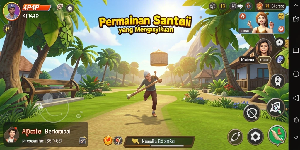 Tangkapan layar dari permainan 4P4P yang menunjukkan keseruan gameplay.