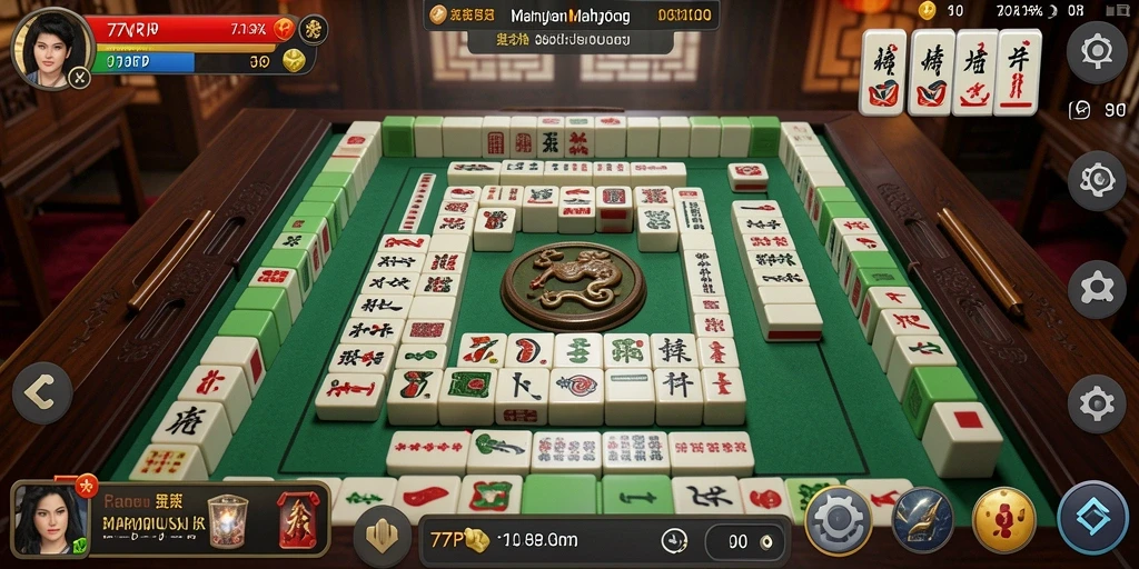 Tampilan gameplay Mahjong di 77RP yang menarik dan penuh warna.