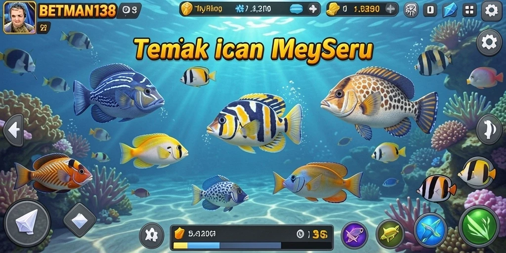 Gameplay seru BETMAN138 dengan tembak ikan di bawah laut.