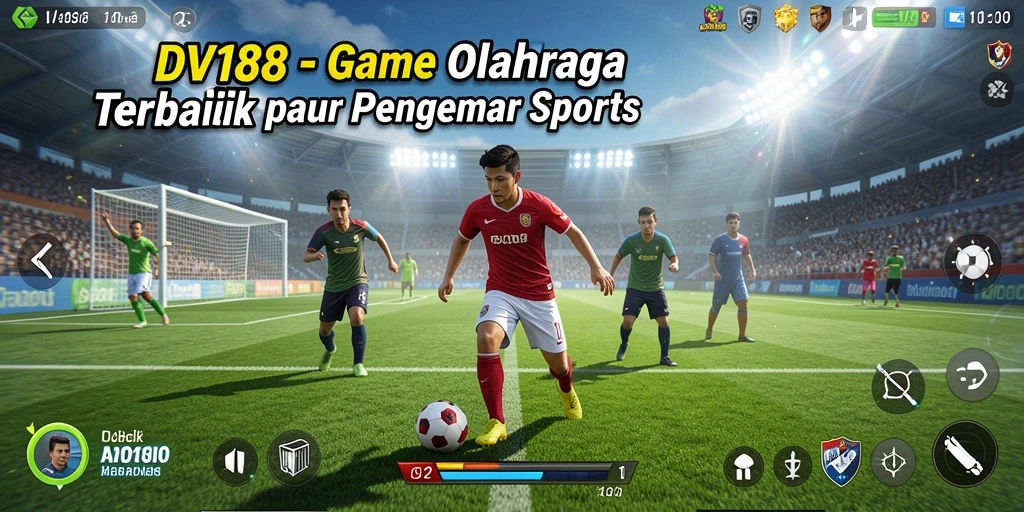 Screenshot gameplay DV188 menampilkan pertempuran olahraga yang seru.