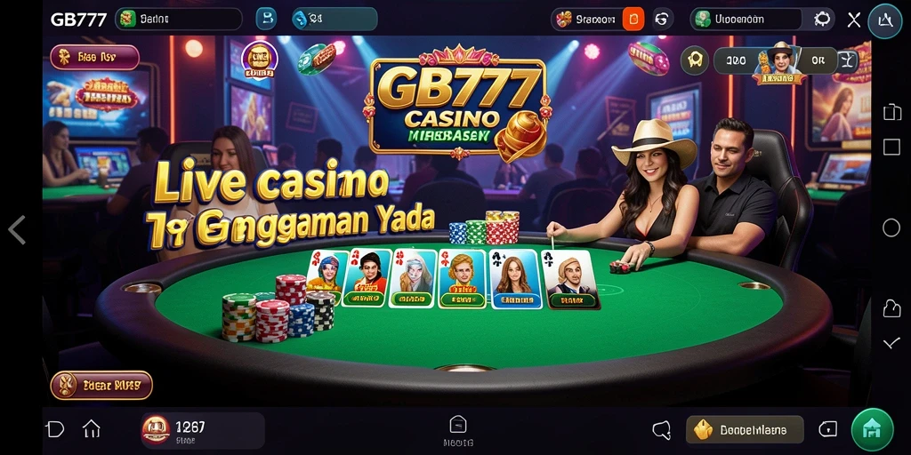 Screenshot GB777 menampilkan dealer langsung dan gameplay seru.