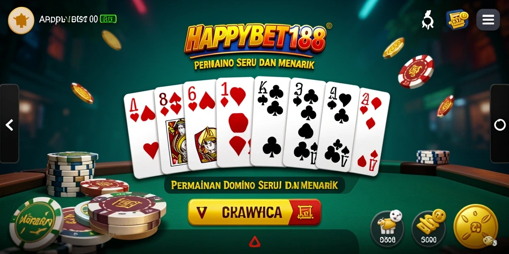 Gameplay seru di <strong>HAPPYBET188</strong> menunjukkan keseruan bermain Domino.