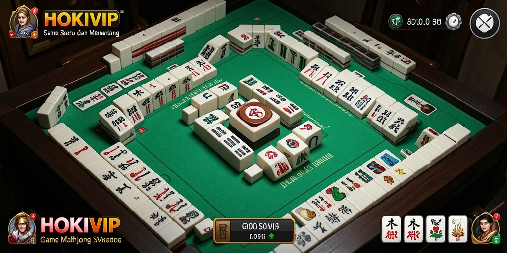 Tangkapan layar gameplay HOKIVIP yang menunjukkan keseruan permainan Mahjong.