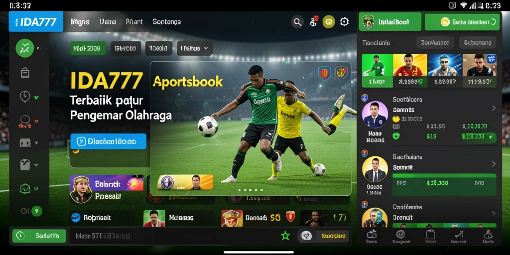 Screenshot gameplay IDA777 menampilkan berbagai opsi taruhan olahraga.