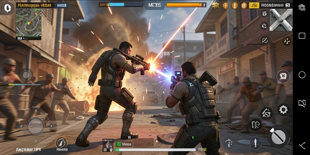 Tangkapan layar gameplay ME355 yang menampilkan aksi seru dalam TPS.