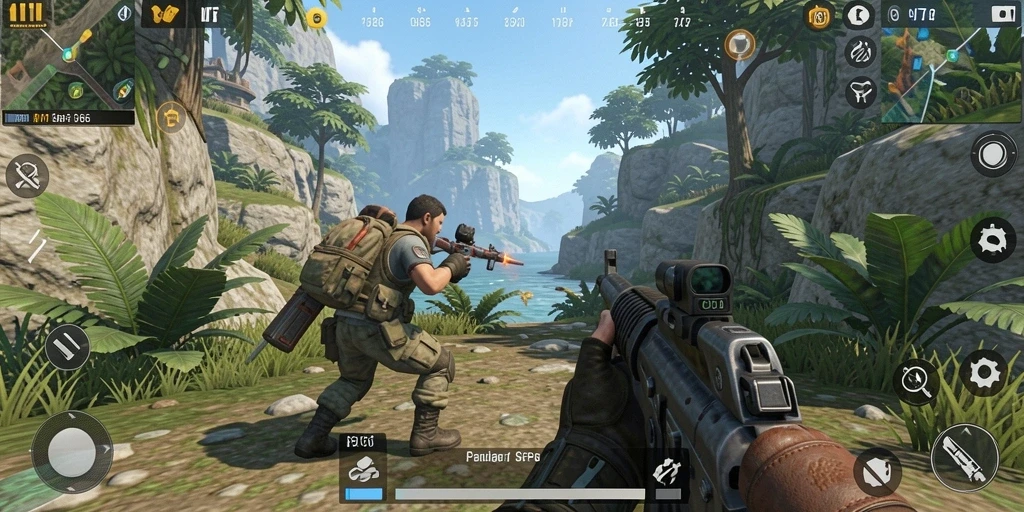 Tampilan menakjubkan dari gameplay TPS di MT966.