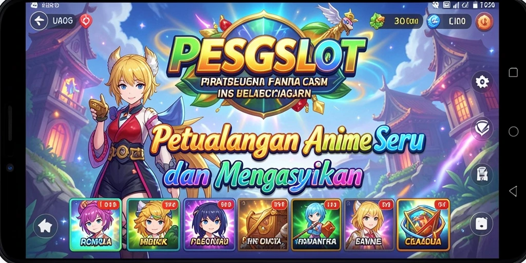 Tampilan gameplay PESGSLOT dengan karakter Anime yang menarik.