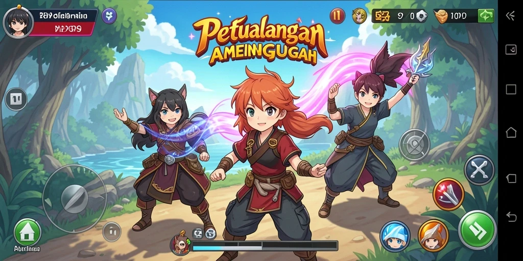 Screenshot gameplay RP99 menampilkan aksi petualangan Anime yang seru.