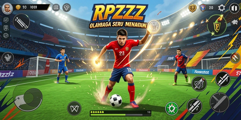 Tampilan menarik dari gameplay olahraga dalam RPZZZ.