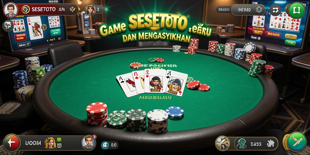 Tampilan antarmuka game Poker SESETOTO yang mendebarkan dan interaktif.