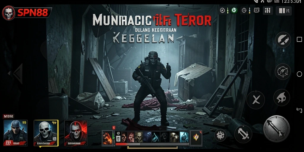 Screenshot gameplay SPN88 menampilkan suasana mencekam yang menggugah rasa takut.