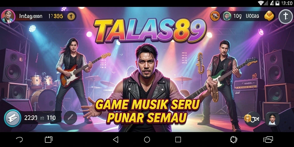 Tampilan gameplay seru dari TALAS89 dengan berbagai alat musik.